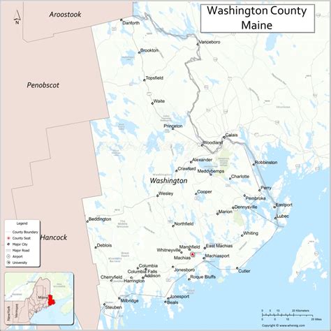 maine square miles|map of washington county maine.